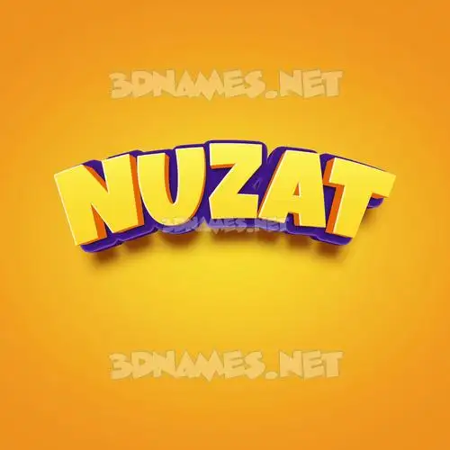 nuzat in Orange Toon style - 3D name wallpaper