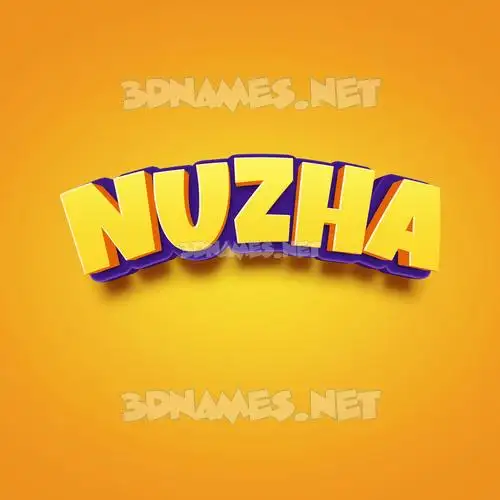 nuzha in Orange Toon style - 3D name wallpaper