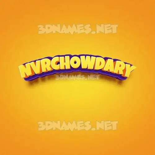 nvrchowdary in Orange Toon style - 3D name wallpaper