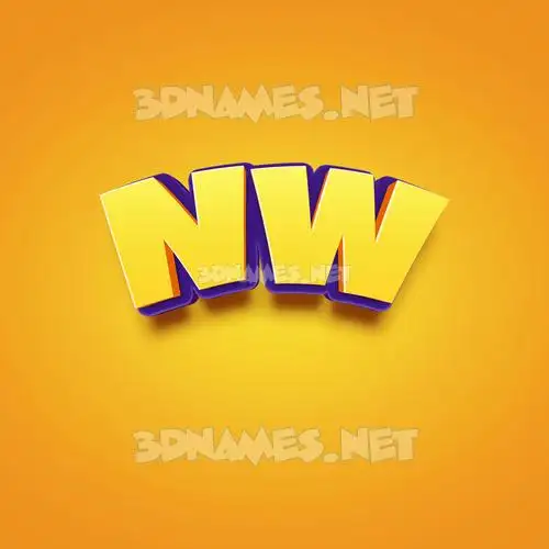 nw in Orange Toon style - 3D name wallpaper nw in Orange Toon style - 3D name wallpaper