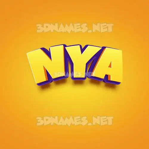 nya in Orange Toon style - 3D name wallpaper