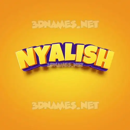 nyalish in Orange Toon style - 3D name wallpaper