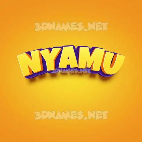nyamu in Orange Toon style - 3D name wallpaper