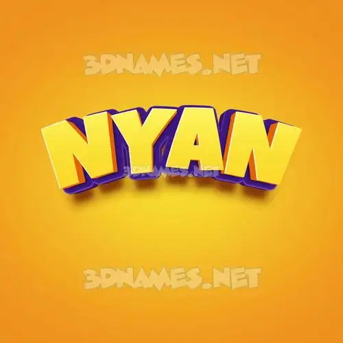nyan in Orange Toon style - 3D name wallpaper nyan in Orange Toon style - 3D name wallpaper