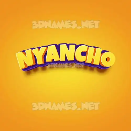 nyancho in Orange Toon style - 3D name wallpaper
