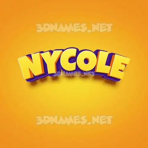 nycole in Orange Toon style - 3D name wallpaper