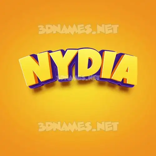 nydia in Orange Toon style - 3D name wallpaper
