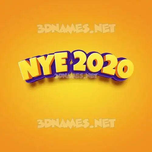 nye 2020 in Orange Toon style - 3D name wallpaper nye 2020 in Orange Toon style - 3D name wallpaper
