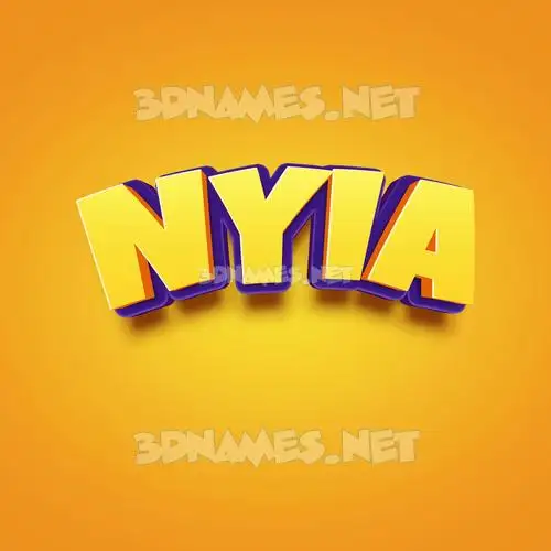 nyia in Orange Toon style - 3D name wallpaper