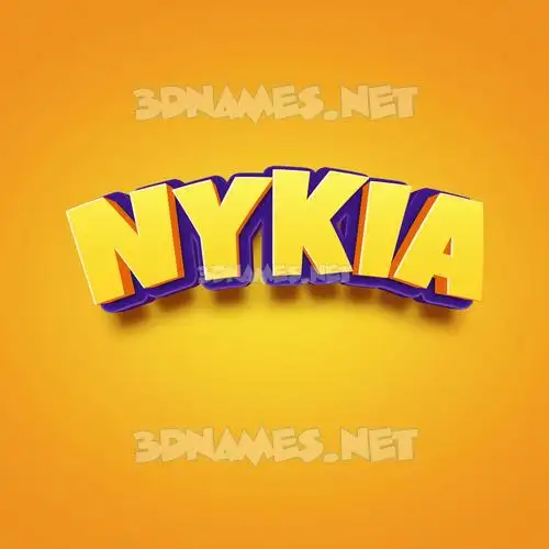 nykia in Orange Toon style - 3D name wallpaper