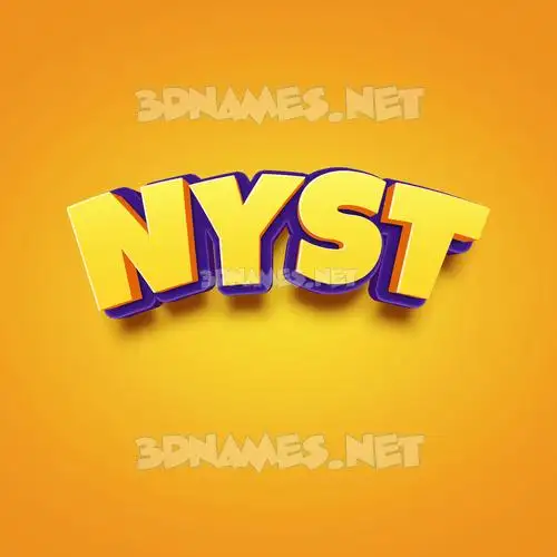 nyst in Orange Toon style - 3D name wallpaper