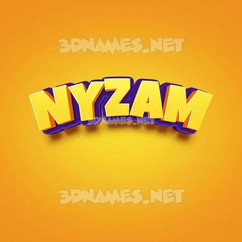 nyzam in Orange Toon style - 3D name wallpaper nyzam in Orange Toon style - 3D name wallpaper