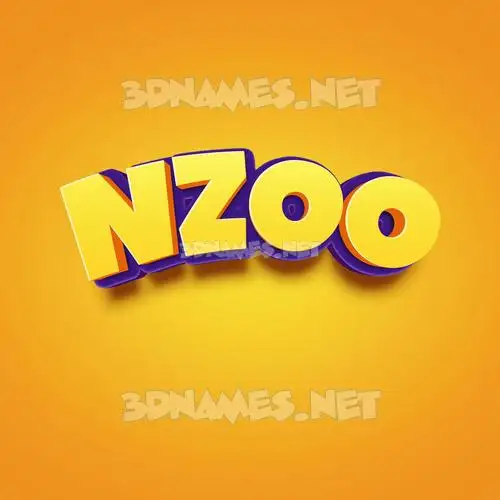 nzoo in Orange Toon style - 3D name wallpaper