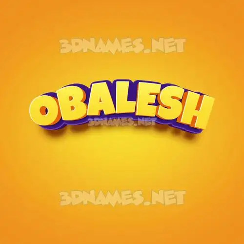 obalesh in Orange Toon style - 3D name wallpaper