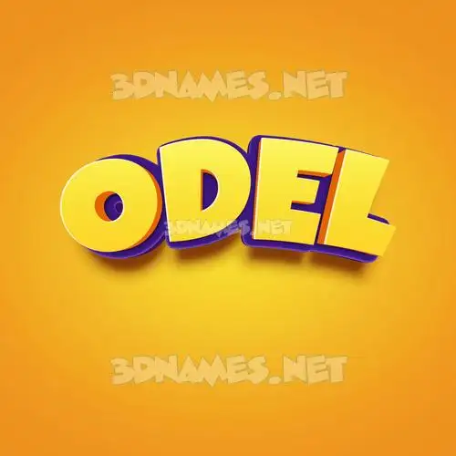 odel in Orange Toon style - 3D name wallpaper