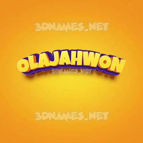 olajahwon in Orange Toon style - 3D name wallpaper