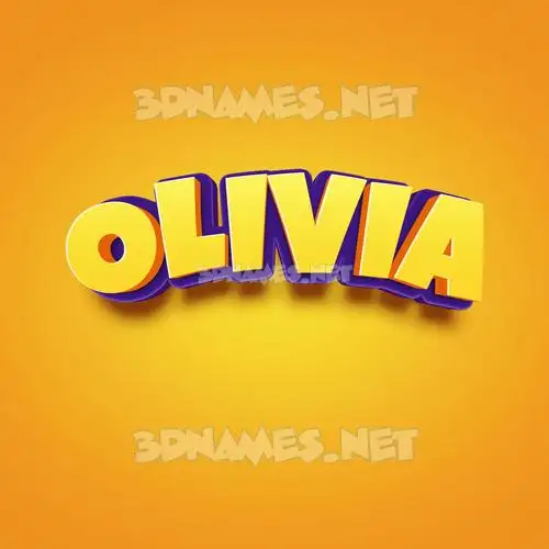 olivia in Orange Toon style - 3D name wallpaper