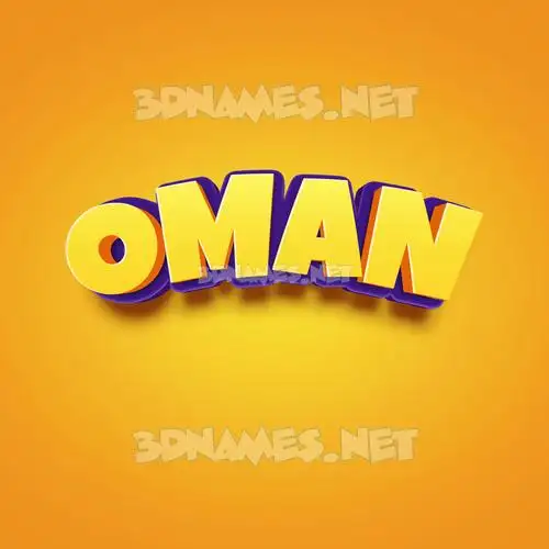 oman in Orange Toon style - 3D name wallpaper
