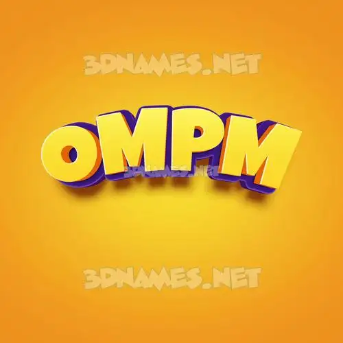 ompm in Orange Toon style - 3D name wallpaper