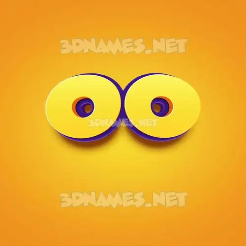 oo in Orange Toon style - 3D name wallpaper