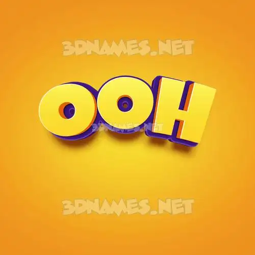 ooh in Orange Toon style - 3D name wallpaper