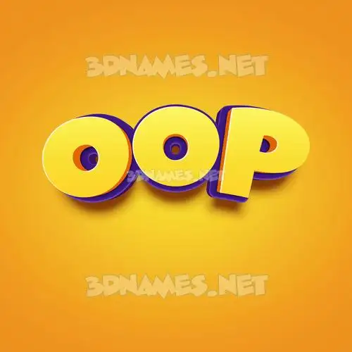 oop in Orange Toon style - 3D name wallpaper