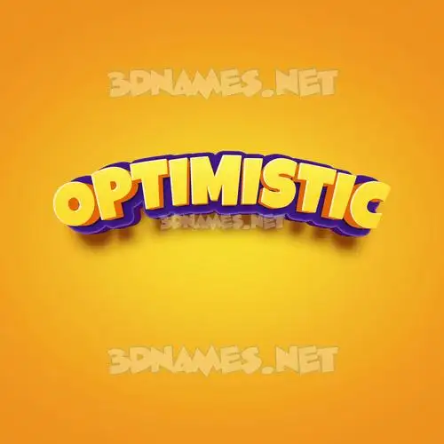 optimistic in Orange Toon style - 3D name wallpaper