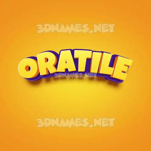 oratile in Orange Toon style - 3D name wallpaper