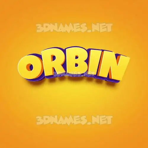 orbin in Orange Toon style - 3D name wallpaper