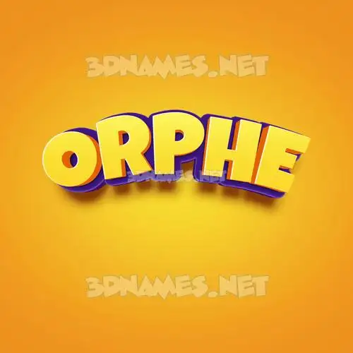 orphe in Orange Toon style - 3D name wallpaper