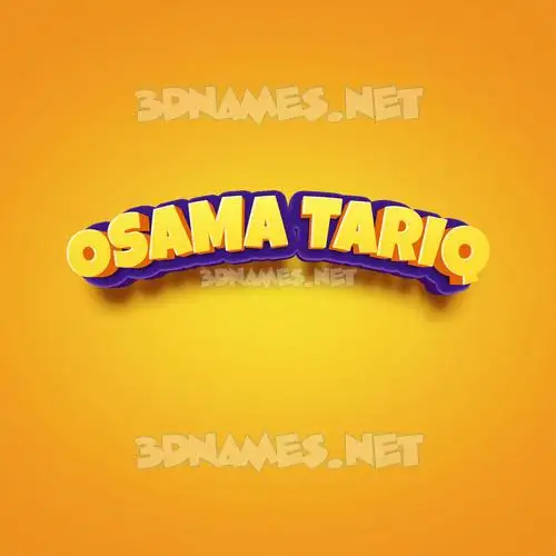 osama tariq in Orange Toon style - 3D name wallpaper