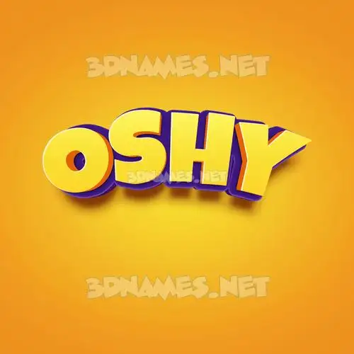 oshy in Orange Toon style - 3D name wallpaper