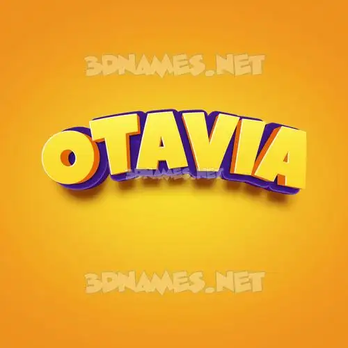 otavia in Orange Toon style - 3D name wallpaper