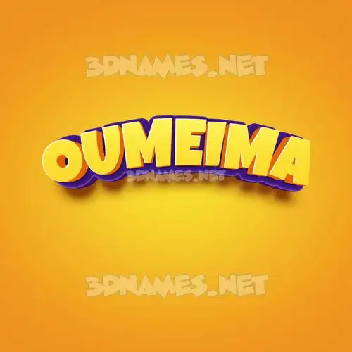 oumeima in Orange Toon style - 3D name wallpaper