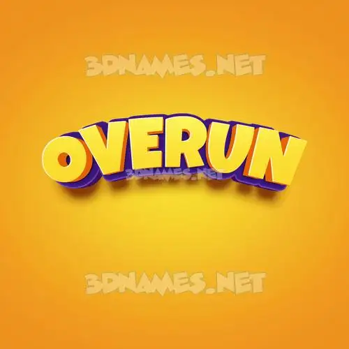 overun in Orange Toon style - 3D name wallpaper overun in Orange Toon style - 3D name wallpaper