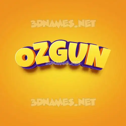 ozgun in Orange Toon style - 3D name wallpaper