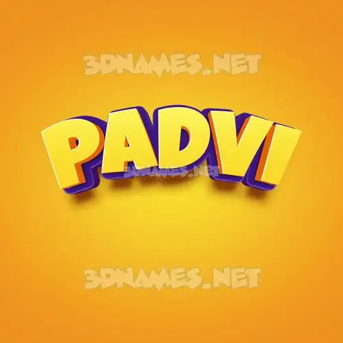 padvi in Orange Toon style - 3D name wallpaper