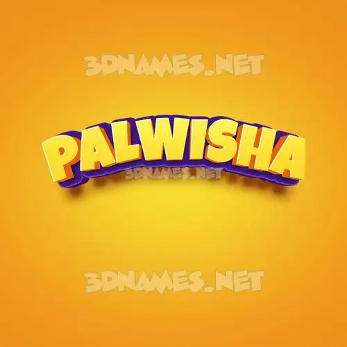 palwisha in Orange Toon style - 3D name wallpaper