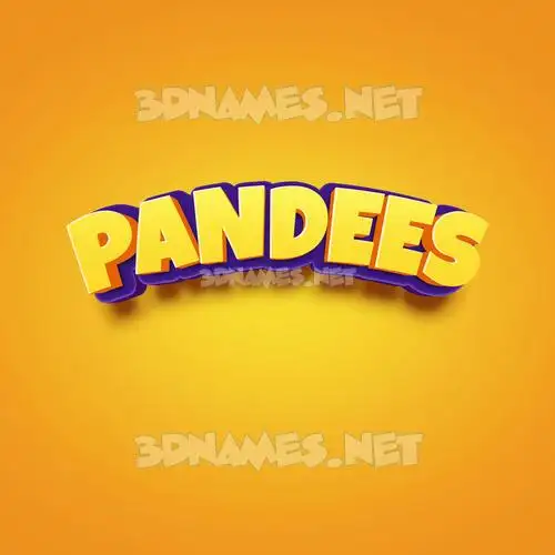 pandees in Orange Toon style - 3D name wallpaper