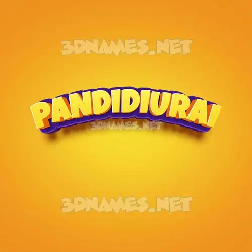 pandidiurai in Orange Toon style - 3D name wallpaper