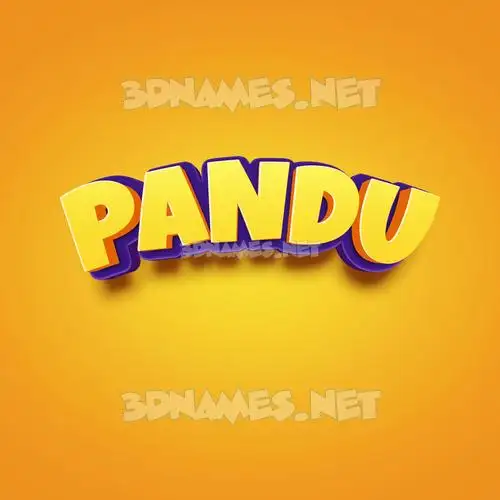 pandu in Orange Toon style - 3D name wallpaper