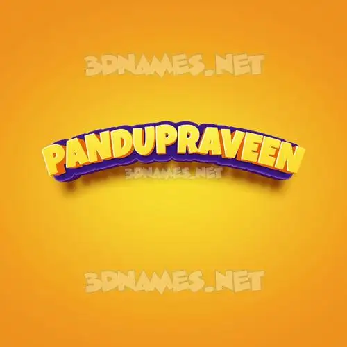 pandupraveen in Orange Toon style - 3D name wallpaper