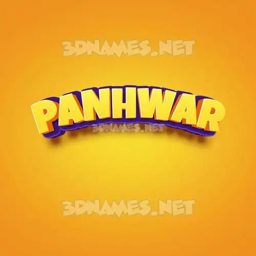 panhwar in Orange Toon style - 3D name wallpaper