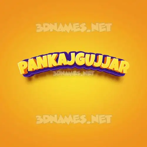 pankajgujjar in Orange Toon style - 3D name wallpaper