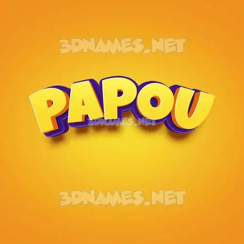 papou in Orange Toon style - 3D name wallpaper
