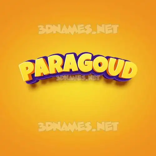 paragoud in Orange Toon style - 3D name wallpaper
