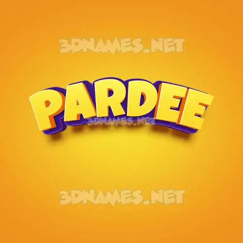 pardee in Orange Toon style - 3D name wallpaper
