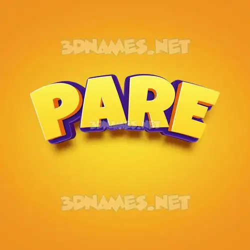 pare in Orange Toon style - 3D name wallpaper