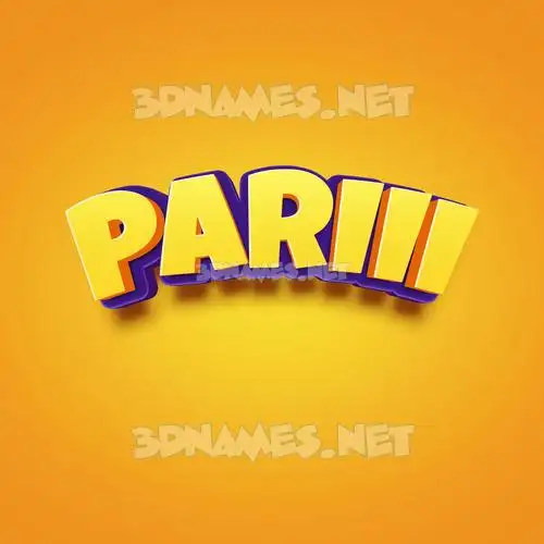 pariii in Orange Toon style - 3D name wallpaper