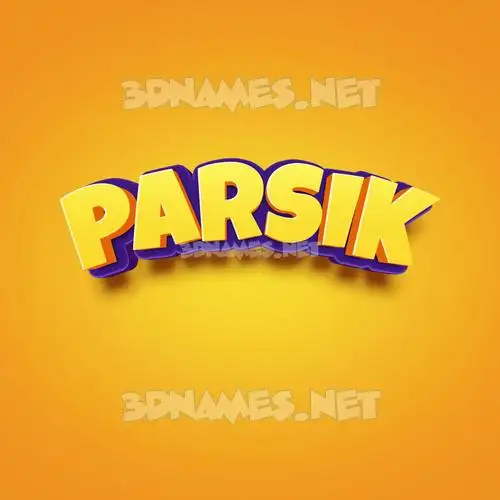 parsik in Orange Toon style - 3D name wallpaper